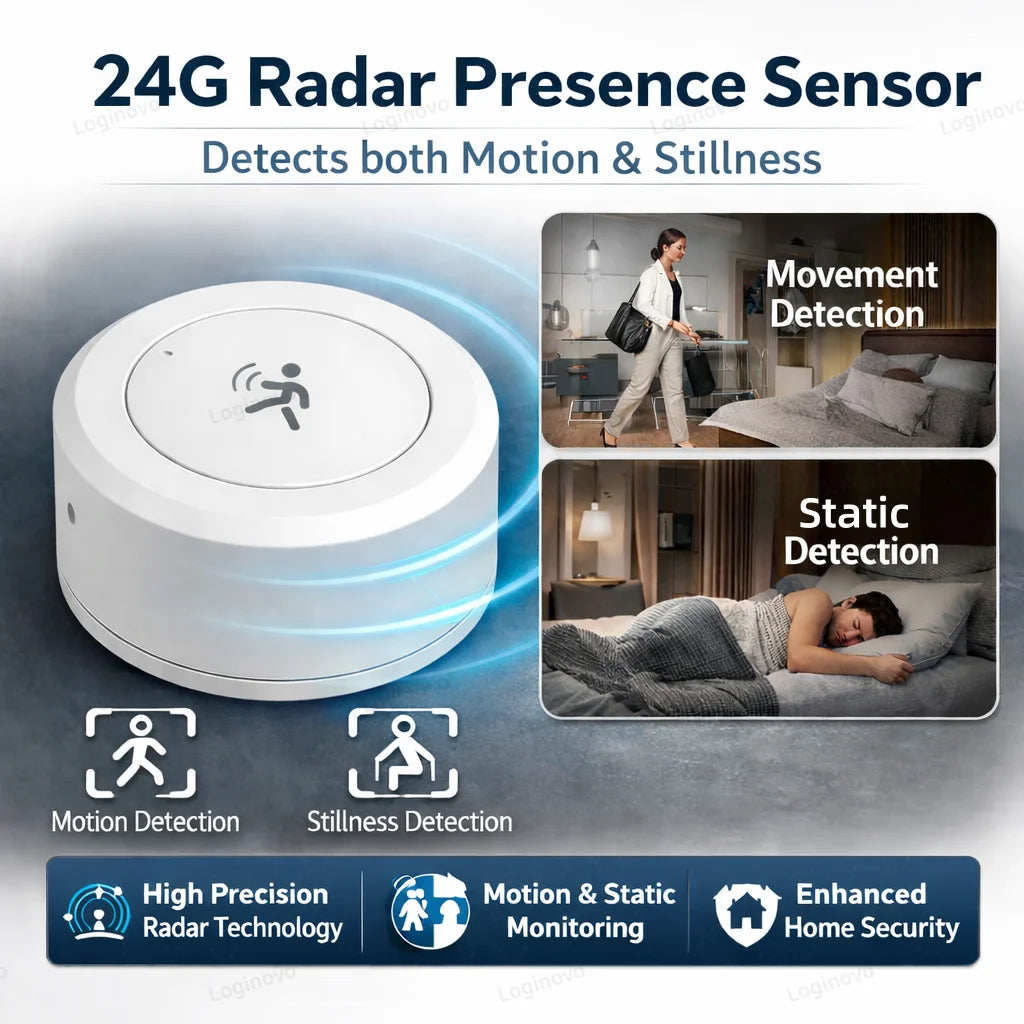 Zigbee Smart Human Presence Sensor MmWave Radar Motion Detector Luminance Temperature Humidity For Zigbee2mqtt Smart Life TUYA