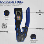 Natalink RJ45 Crimping Tool Pass Through Crimper Wire Stripper Cutter for Cat6A Cat6 Cat5 8P8C rj45 cable stripper tool Connecto