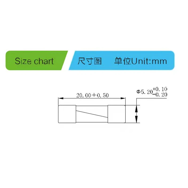 10/20/lot One Sell 5*20mm Fast Blow Glass Tube Fuses 5x20 mm 250V 0.1A 0.2A 0.25A 0.3A 0.315A 0.5A 0.63A  0.75A 1A 2A  AMP Fuse