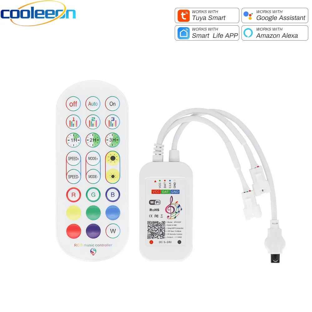 Tuya Wifi Pixel Controller for WS2811 WS2812B Addressable LED Strip Dream Color Light Wi-Fi Smart Dimmer Alexa Google Assistant