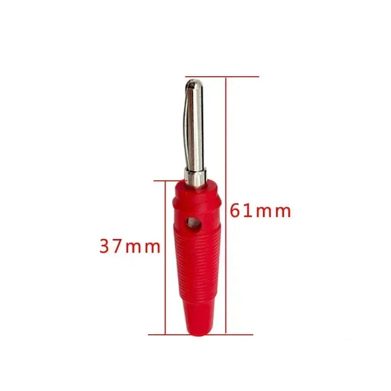 20Pcs 4mm Banana Plug Connectors Black And Red High Current Insulated Shrouded Stackable Screw Connection Probe
