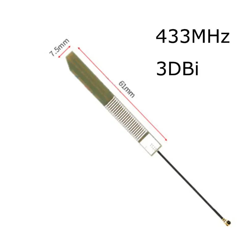1pcs 433MHz Internal Antenna Lora Singal Amplifier Built-in Spring FPC PCB Patch Antenna 8dbi Booster for Wireless Data Module