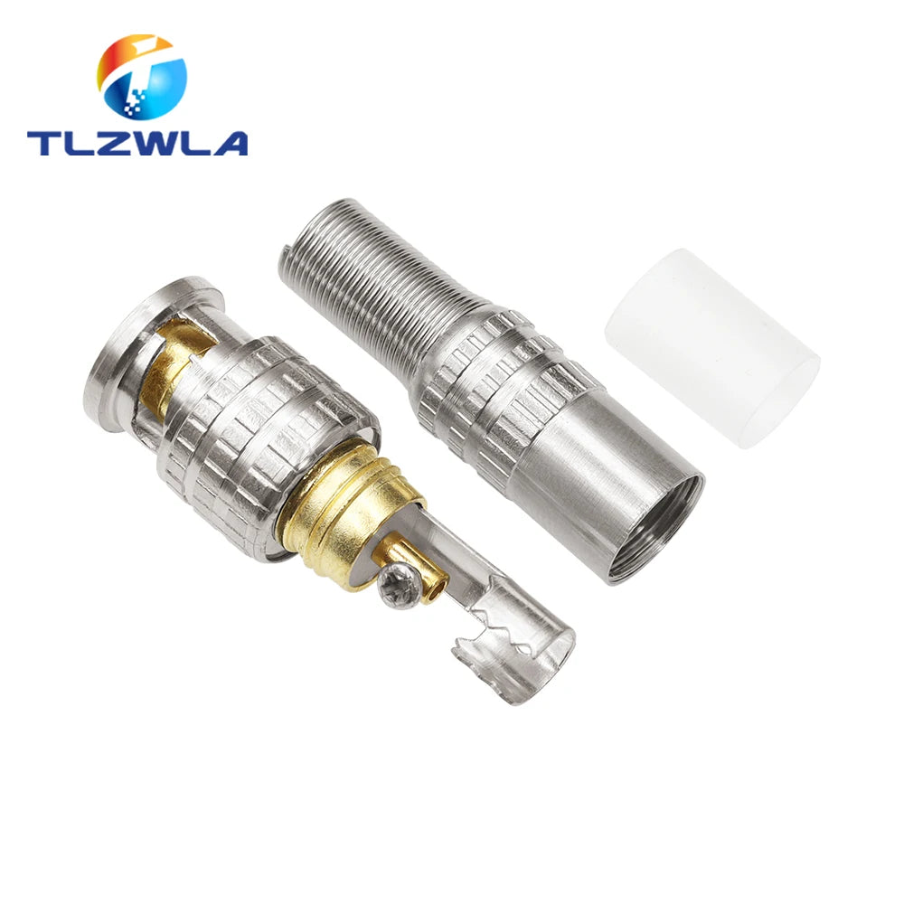 BNC Solderless Connector Q9 HD Video Oscilloscope Male Plug Welding Free 75-5 Ohm Monitoring Weldings Cable Connectors