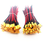 XT30 Pigtail Plug Male and Female Connector with 100mm 16AWG Tinned Wire Cable for RC Fixed wing Lipo Battery FPV Drone charger
