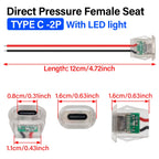 2pin USB Type C 5A Input Type Charging Socket With LED Lights Plate Waterproof USB-C Power Port TYPE-C Female Connector Jack