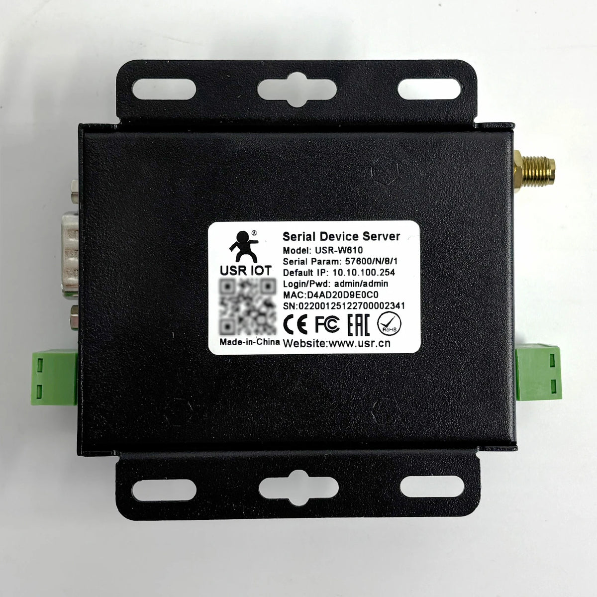 RS485 RS232 Serial to WiFi Device Server Modbus RTU to TCP Ethernet Converter Support Wireless Modbus Gateway Port PUSR USR-W610