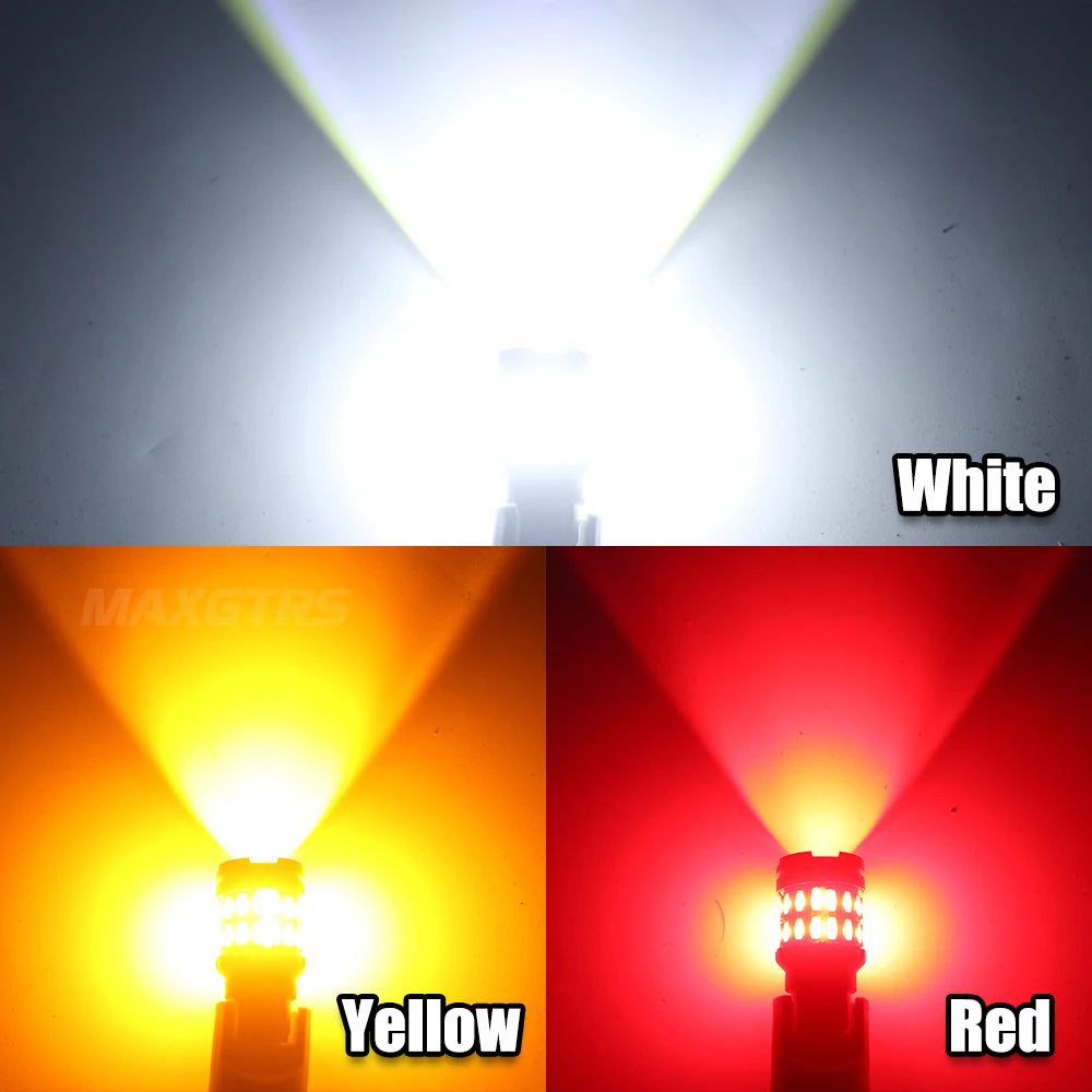 2x 2000LM Canbus T15 T16 LED Reverse Lights 912 W16W W15W Car Back Up Rear Lamp White Red Yellow Amber Super Bright High Power