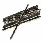 5pc 2.54mm Round Hole Male Tin Gold Female Pin Header 1/2x40P Single/Dual Row Breakable PCB IC Crystal Relay Transistor Socket