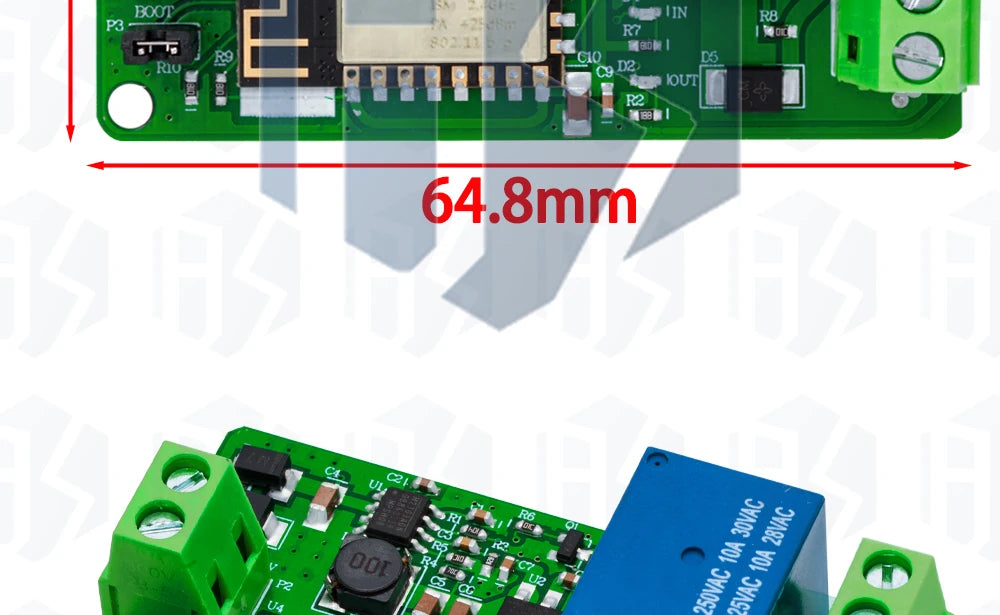 ESP8266 ESP-12F WIFI Wireless Module 1 Channel Relay Shield Overcurrent Protection Wi-Fi Network Relay Module 10A DC 7-30V