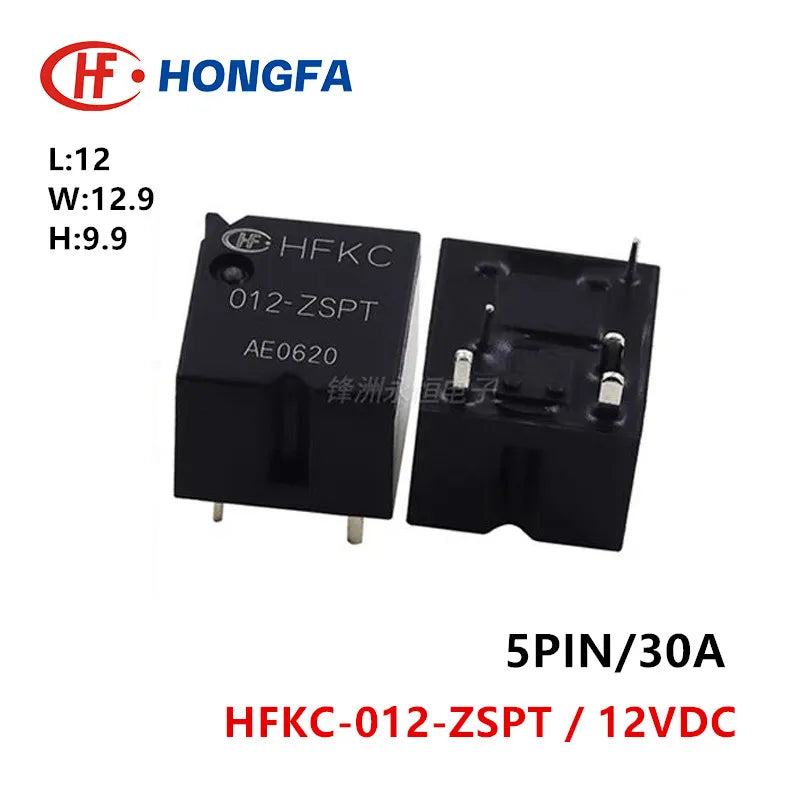 1Pcs HONGFA Relay HFKC-012-ZSPT 12VDC 5Pin 30A 12V Automotive relay