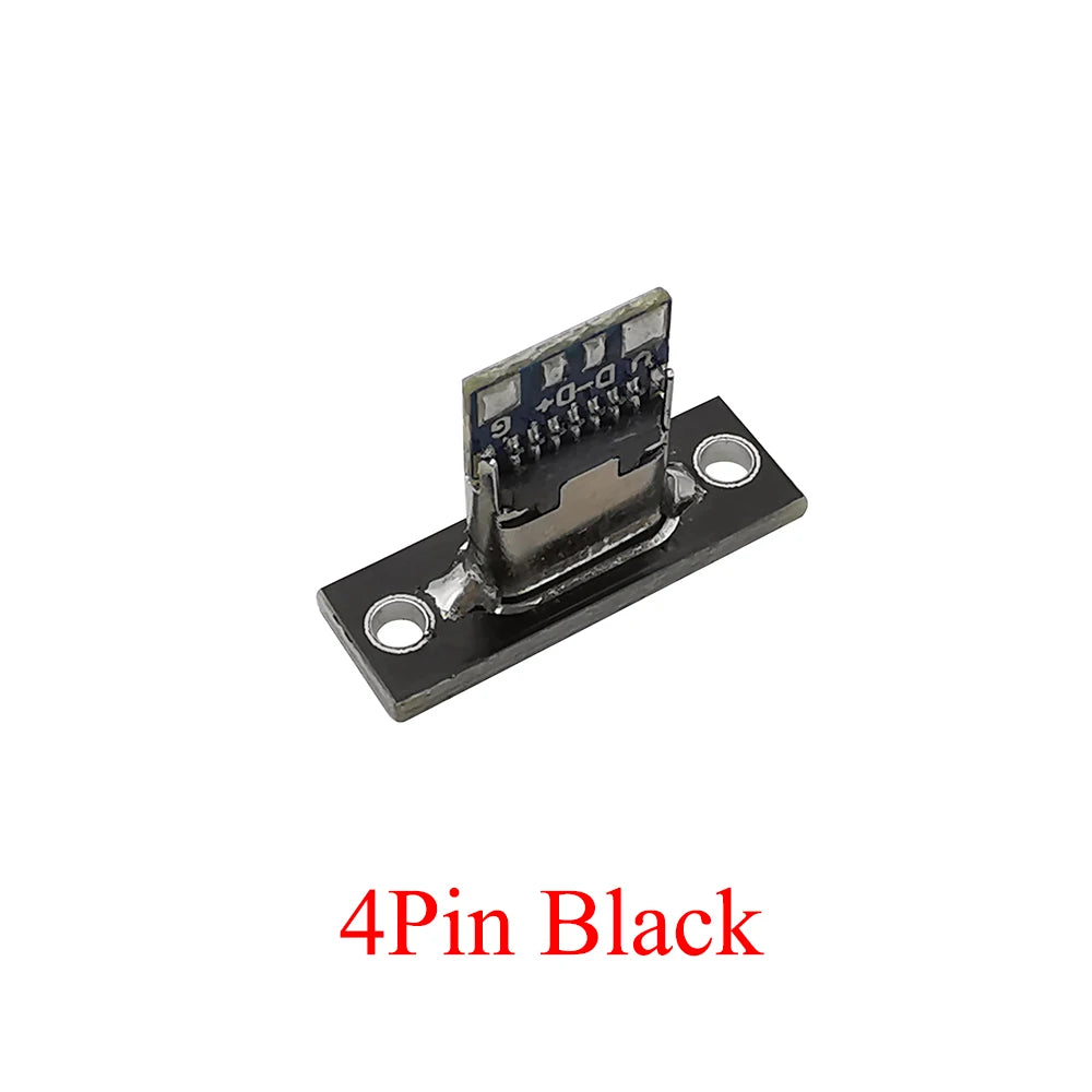 1/6/10Pcs USB Type C Female Connector with Fixing Plate 2P 4P 6 Pin DIY Repair Type-C USB Jack Socket Charging Port