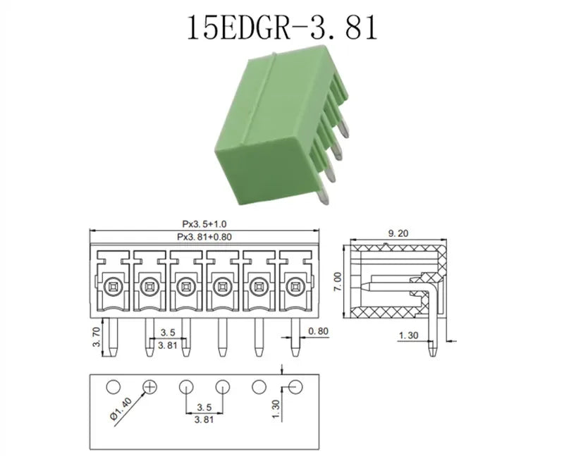 5Pair 15EDG KF2EDG 2.54mm 3.5mm 3.81mm 5.08mm PCB Screw Terminal Block 2-12Pin Male Plug Female Socket Pin Header Wire Connector