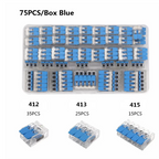 75Pcs Box Electrical Lever Wire Connectors 2 Pin 3 Pin 5 Pin Electric Cable Clamp Mini Quick Wire Terminal Push-in Connector