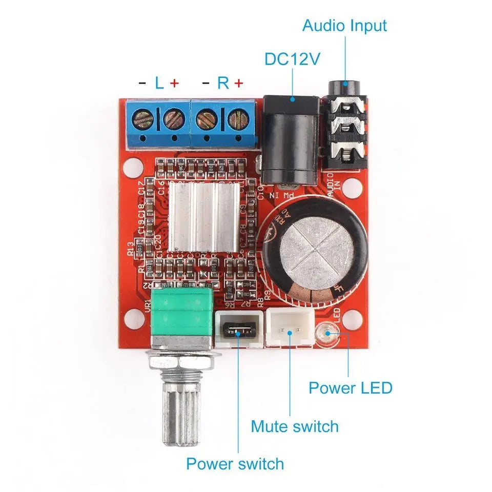 12V Mini Hi-Fi PAM8610 Audio Stereo Amplifier Board 2X10W Dual Channel D Class Lowest Price