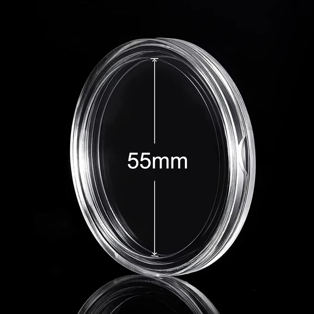 1Pcs Challenge Coin Holder Magnetic Acrylic Coin Case Square Display Frame with Capsule for 40/43/46/49/52/55mm Coins Storage