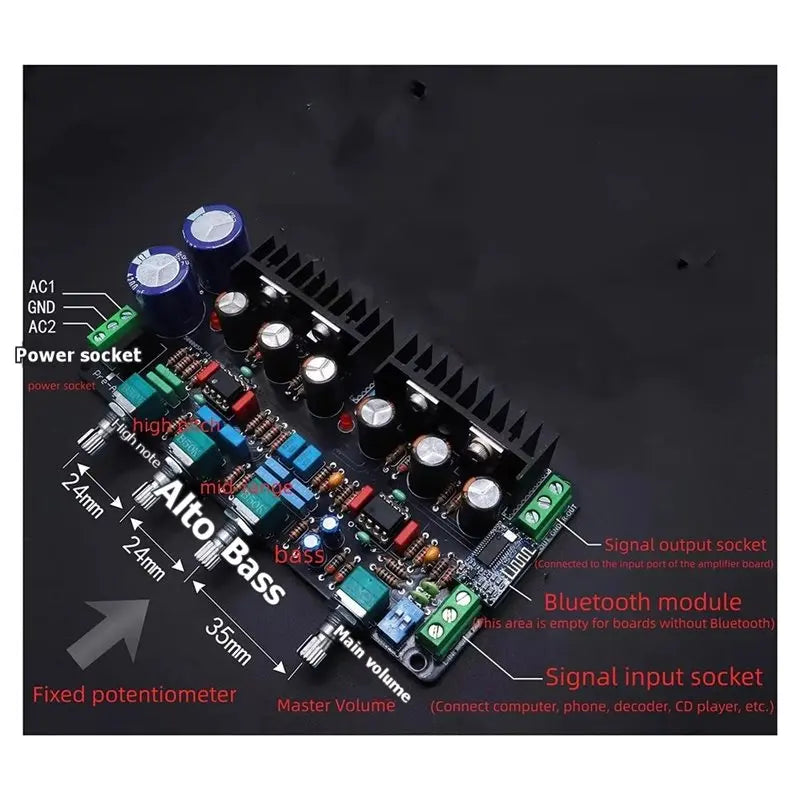CJSD-Bluetooth Hi-Fi Preamp Board M5 Class A Parallel Design, Tube Sound Tone Preamplifier High-Fidelity Tube-Sounding Board