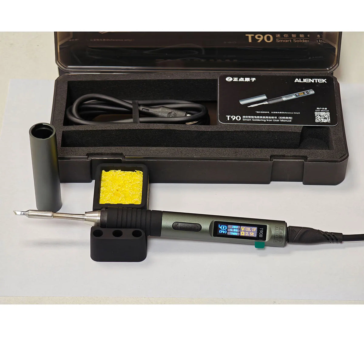 ALIENTEK T90 Soldering Iron PD3.1 140W Adjustable Temperature 80-450℃ Precision Welding Solder Kit T245 T210 Welding Tool
