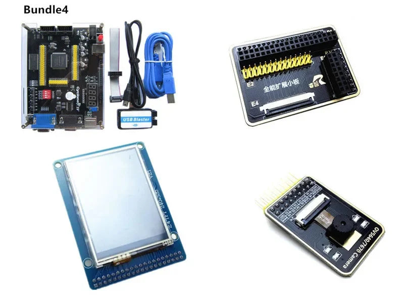 VoltSFPGA Development Board CycloneIV EP4CE6 with LCD VGA OV7670 Camera & Network Interface, JTAG AS Programmer for Electronics