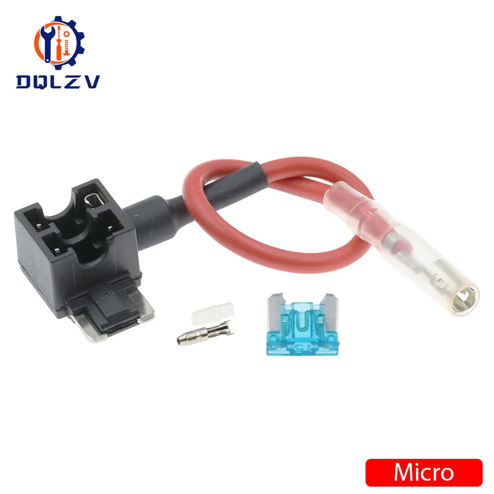 12V Fuse Holder Add-a-circuit TAP Adapter Micro Mini Standard Ford ATM APM Blade Auto Fuse with 10A Blade Car Fuse with holder