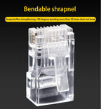100pcs RJ45 CAT6 CAT5e Pass Through Connector Network Crystal End Gold-Plated Crimp UTP Standard Ethernet Network Modular Plug