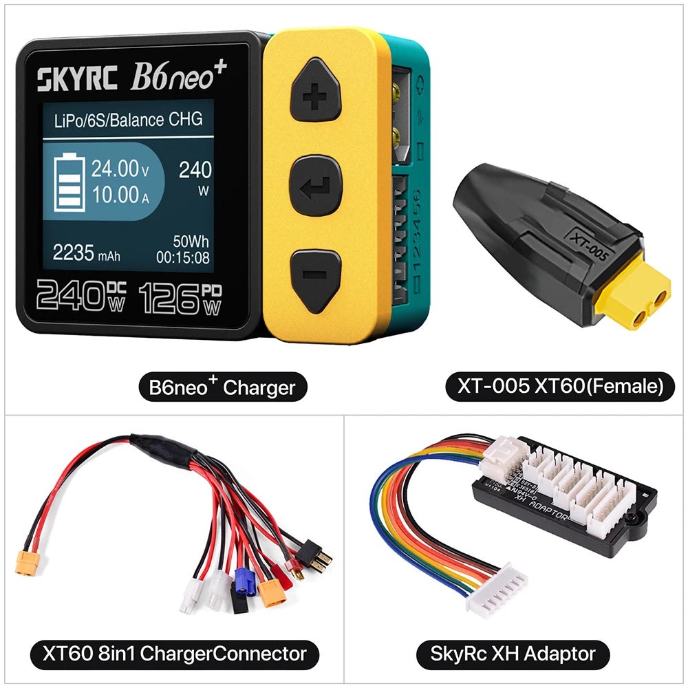 SKYRC B6neo / B6neo+ LiPo Battery Smart Balance Charger DC 200W PD 80W Input for RC Model Car Ship Boat Airplane