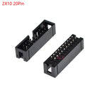 5/10pcs Dip 6/10/20/26/34/40 Pin 2.54mm Pitch Male Socket Straight Idc Box Headers Pcb Connector Double Row 10p/20p/40p/50p Dc3