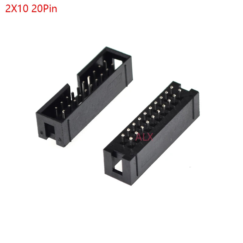 5/10pcs Dip 6/10/20/26/34/40 Pin 2.54mm Pitch Male Socket Straight Idc Box Headers Pcb Connector Double Row 10p/20p/40p/50p Dc3