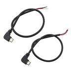 1Pcs 2 Wire 4 Wire Micro USB Power Supply Cable Elbow Head Male Plug Charging Connector DIY Repair Cable 0.3m