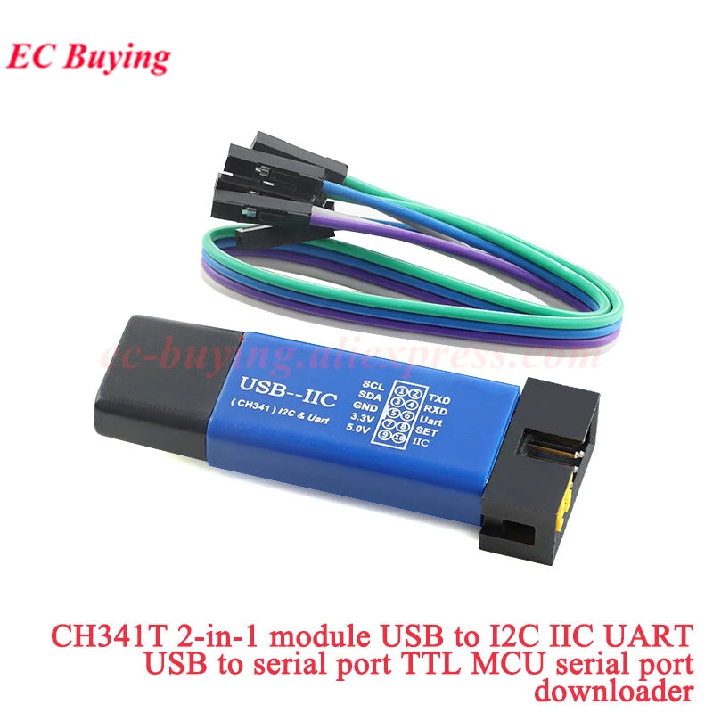 CH341A Programmer USB to SPI I2C IIC UART TTL ISP Serial Adapter Module EPP/MEM Converter Brush Debugging RS232 RS485 CH341T