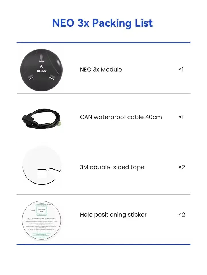 CUAV CUAV New NEO 3X GPS Module U-BLOX M9N GNSS DroneCAN RM3100 Compass IP66 Waterproof For PX4 ArduPilot UAV Controller