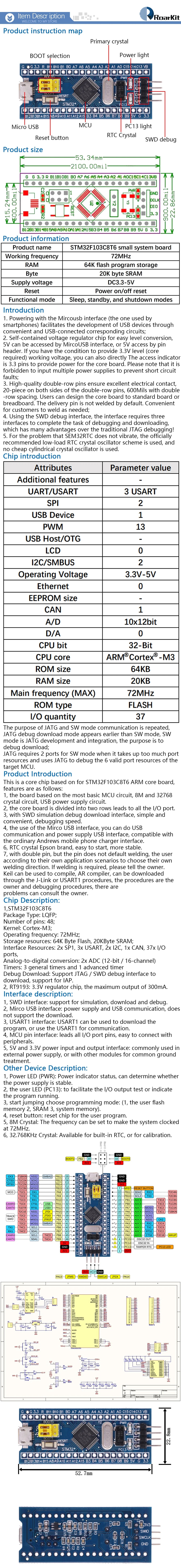 STM32F103C8T6 STM32F103C6T6 ARM STM32 Minimum System Development Board STM32F401 STM32F411 + ST-LINK V2 Download Programmer