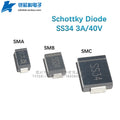 20Pcs Original  New SS34 SMA DO-214AC SMB DO-214AA SMC DO-214AB SMD Schottky Diode 3A 40V