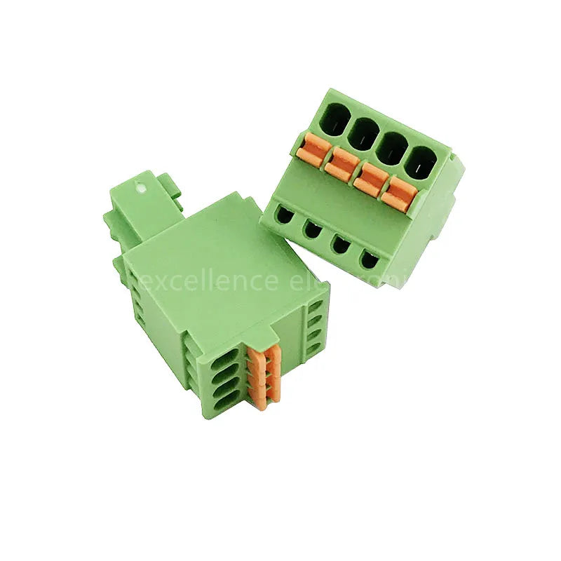 5PCS 2.54mm Terminal Block Green Spring Type Screw Free Push Button Plug Connector 2edgkd 120V 4A