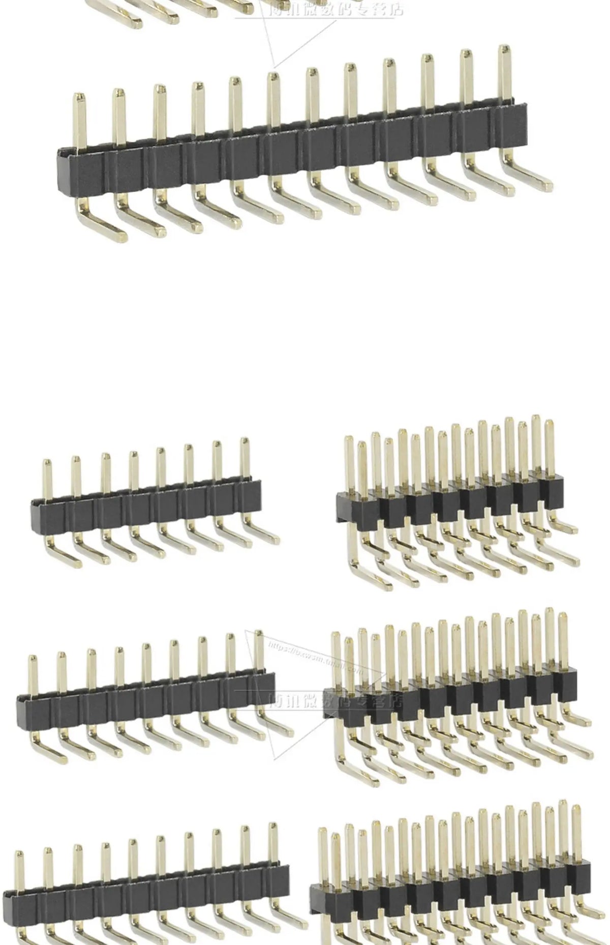 50pcs 2.0mm Pitch Pin Header Single Row Double Row 90 Degree Curved Needle Copper Foot Pin 2*2P/3P/4P/5P/6P/7P/8P/12P