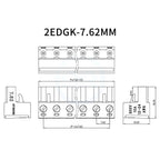 5/10PCS 7.62MM Large spacing 2EDG 2EDGRK 2-16P Welding free Docking Aerial Plug-in Terminal Block PCB Termianl Connector