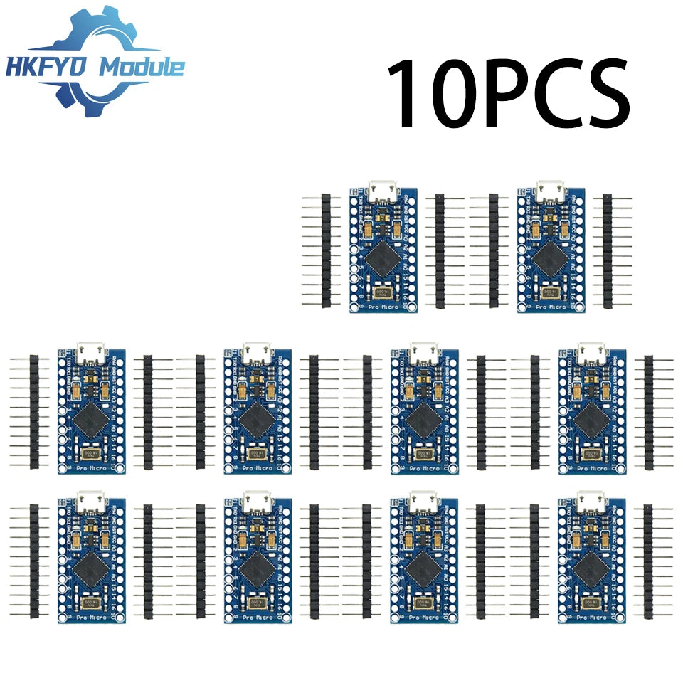1-10pcs Pro Micro ATmega32U4 5V 16MHz Original Chip Replace ATmega328 For Arduino Pro Mini With 2 Row Pin Header For UNO R3