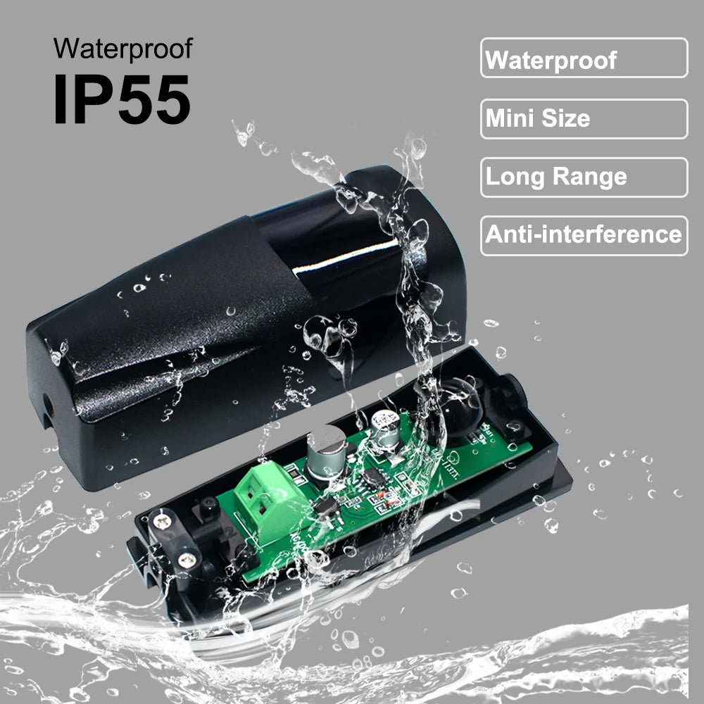 DC 12-24V Infrared Beam Sensor Detector Alarm Photocell Transmitter Battery Powered For Sliding Swing Gate Opener Barrier