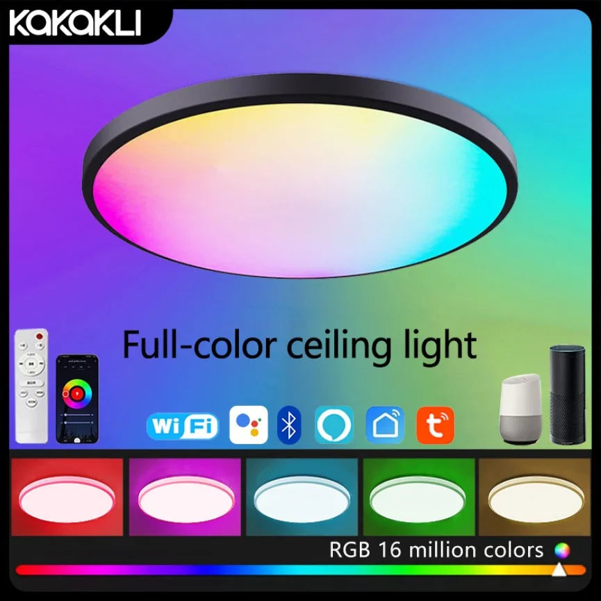 TUYA Intelligent LED Ceiling Light RGB Remote Dimming WiFi Bluetooth Decorative Light Living Room Bedroom Indoor Home Light