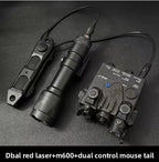 DBAL-A2 Red Green Laser Sight, White LED Flashlight Integrated Design, Aiming Indicator for 20mm Rail Outdoor Toy Parts