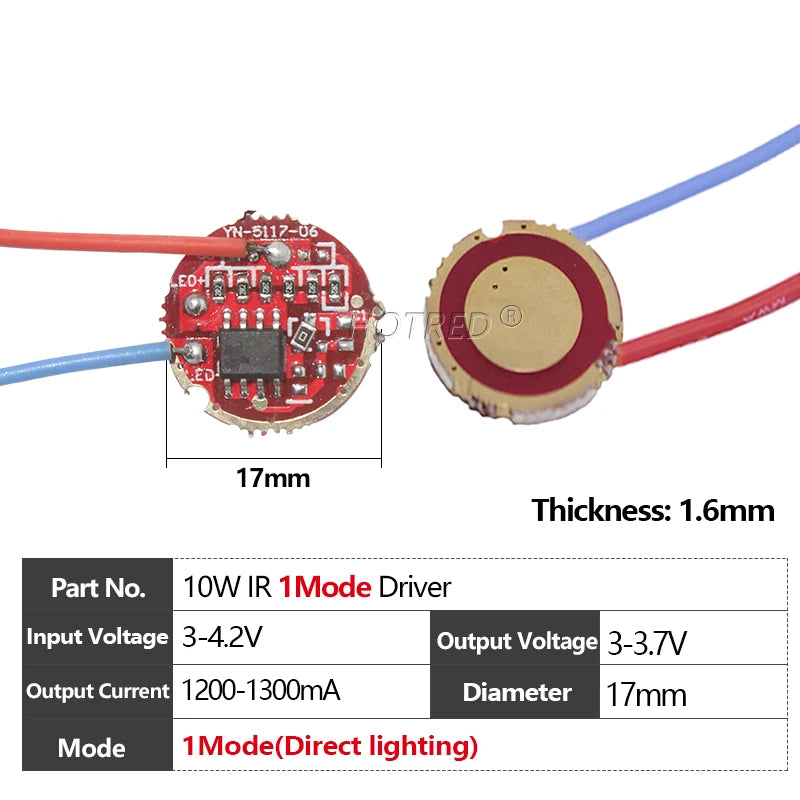 LED 10W Infrared IR 940nm High Power 5050 XML Bead Chip Emitter 4Chips Ceramic Bracket DC2.5-4.0V 1500mA for Night Vision Camera