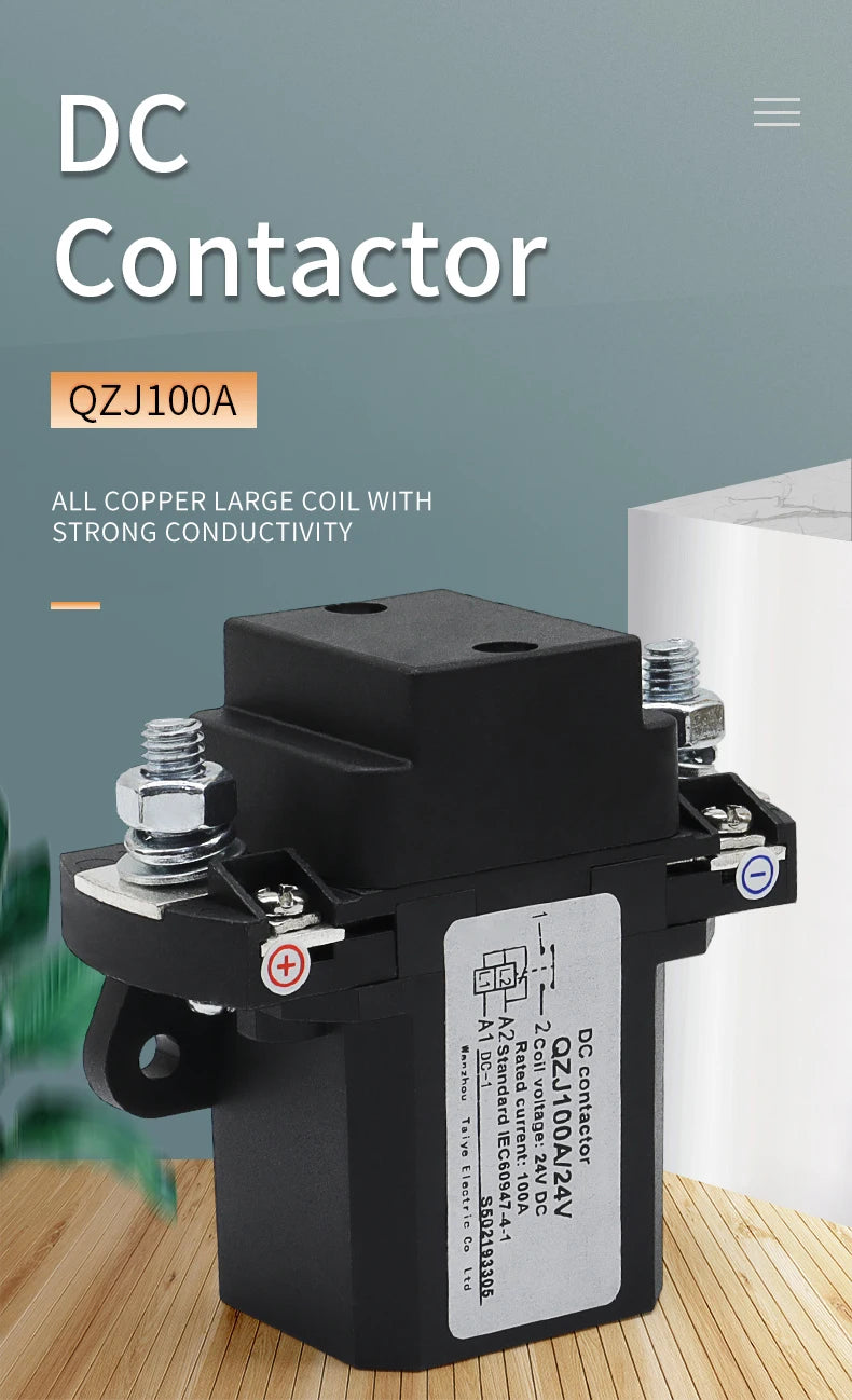 DC Contactor 12V 24V 36V 48V 60V 72VV Power Relay 100A Forklift Normally Open Noramlly Closed QZJ100A