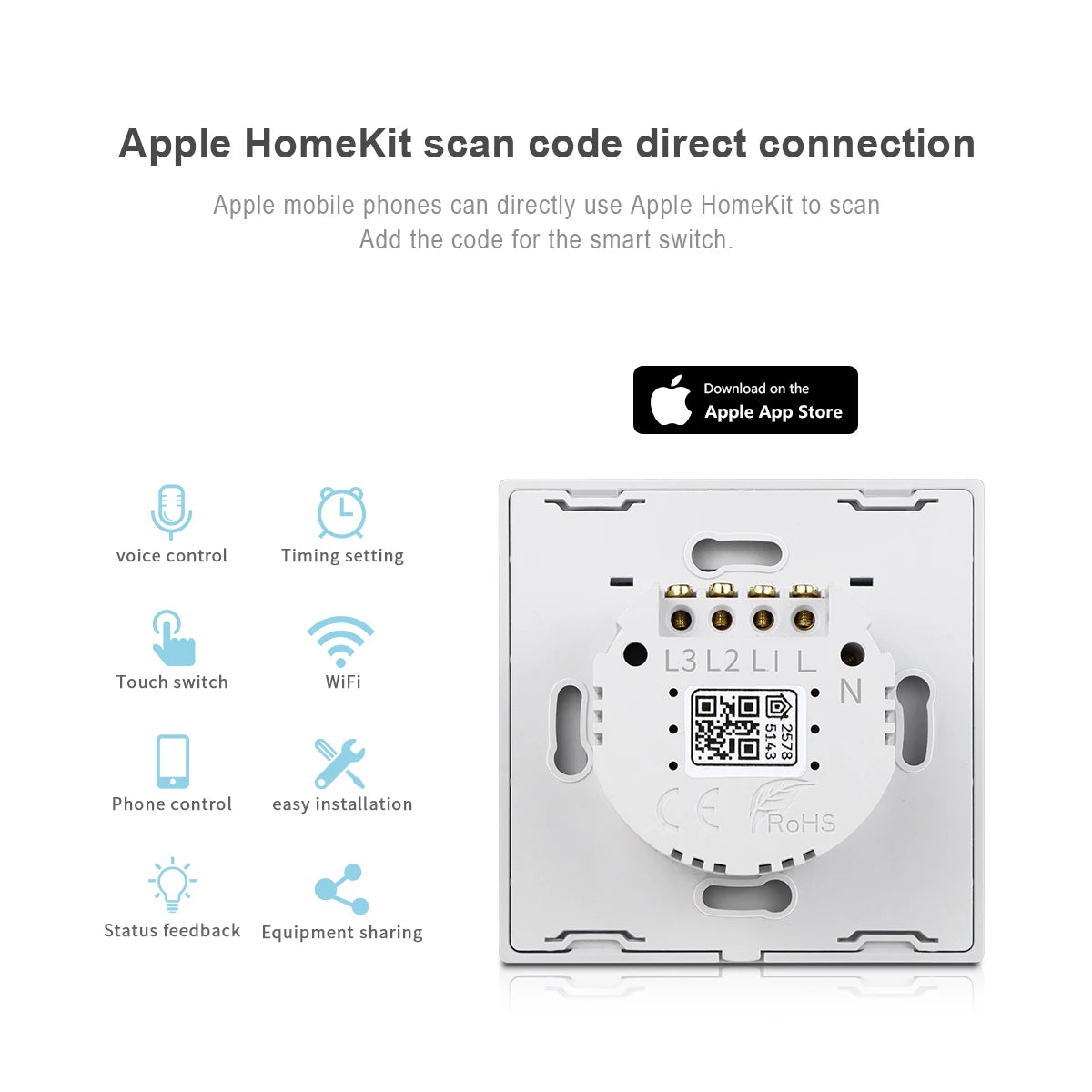 Melery Matter over WiFi Smart Light Wall Switch Touch Sensor Glass Panel Remoted Google/Apple Home Siri Alexa Homekit Smarttings
