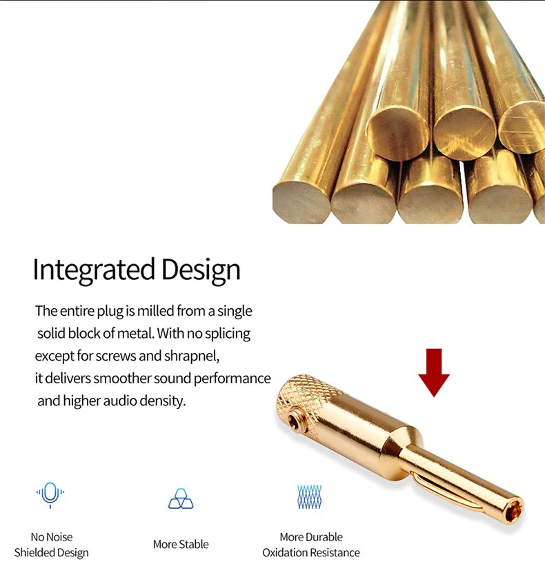 YYTCG- Connector Corrosion resistant banana plugs, audio, video, amplifiers, speakers, cable jacks, 4Pcs