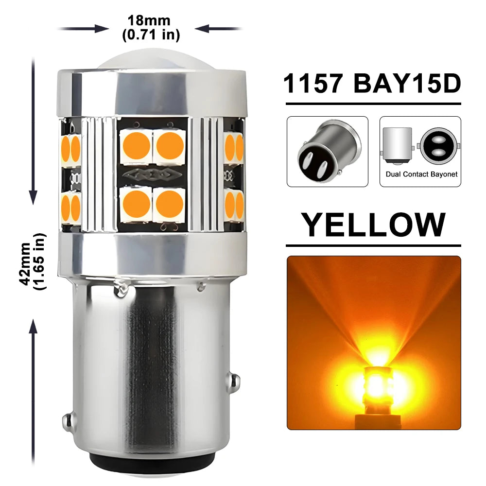 2/4 PCS CANBUS 1156 BA15S 1157 BAY15D LED Bulb For Car Turn Signal Reverse Brake Parking Lights 12V 24V 3030-24SMD 1000LM White