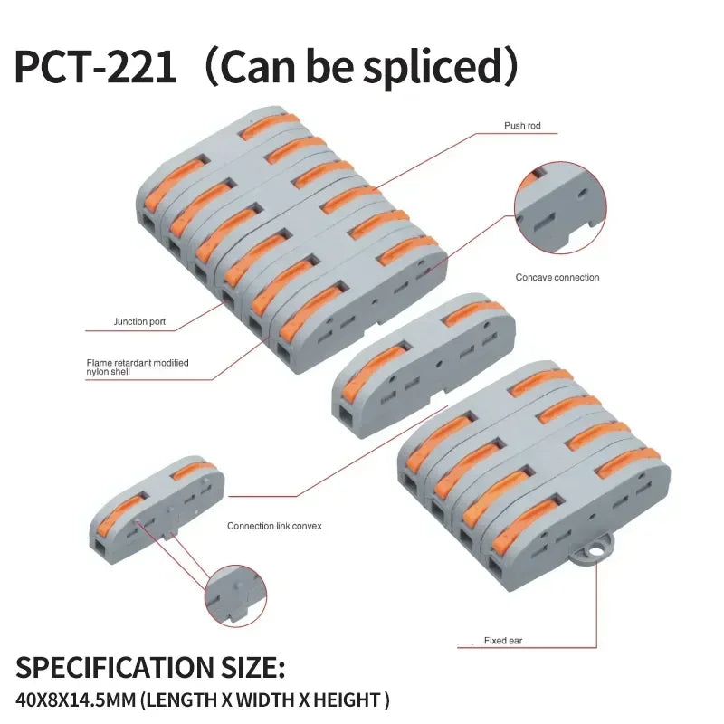 10pcs Compact 1/2/3/4/5 in Multiple Out Wire Connector - Speedy Splicing, 0.08-4.0mm  for Home Wiring Conductor Terminal