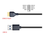 NEW USB Connector USB Extension Cable USB2.0 to 9Pin Conector 9 Pin Male to External USB A Male PC Mainboard Internal Data Cable