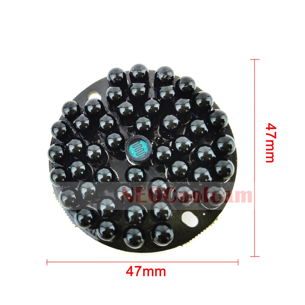 Invisible 940nm No Red Exposure at Night 48pcs IR Light Infrared Illuminator Board For CCTV Camera Night Vision + Power Cable