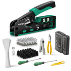 ZoeRax RJ45 Ethernet Crimping Tool for CAT8 Cat7 Cat6a Cat6 Cat5e Ethernet Connectors with wire stripping and cutting functions