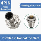 M12 male and female socket  4 5  8  pins weld IP67/68 Install front/rear panel waterproof circular connectors