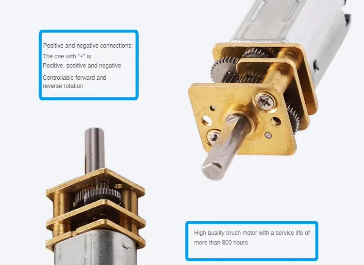 1pcs N20 Metal Gearbox Gear Motor DC3V 6V 12V 5rpm-1000rpm Slow Speed High Torque Electric Motor DIY Robot Car Eleltric Lock